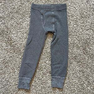 Gray Kids Ribbed Leggings/thermal underwear